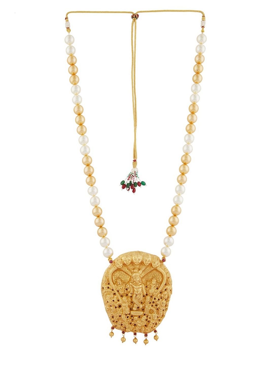

ahilya 24 Karat Gold-Plated 92.5 Sterling Silver Krishna Aghasura Naga Temple Chain