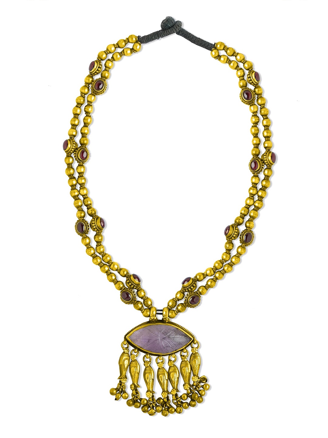 

ahilya 92.5 Sterling Silver & Plated With 24 Karat Gold-Plated Amethyst Necklace