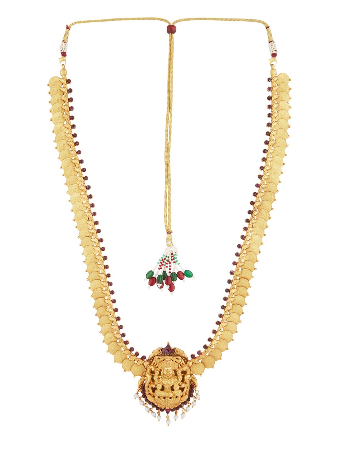 

ahilya 92.5 Sterling Silver Lakshmi Coin Gold-Plated Necklace