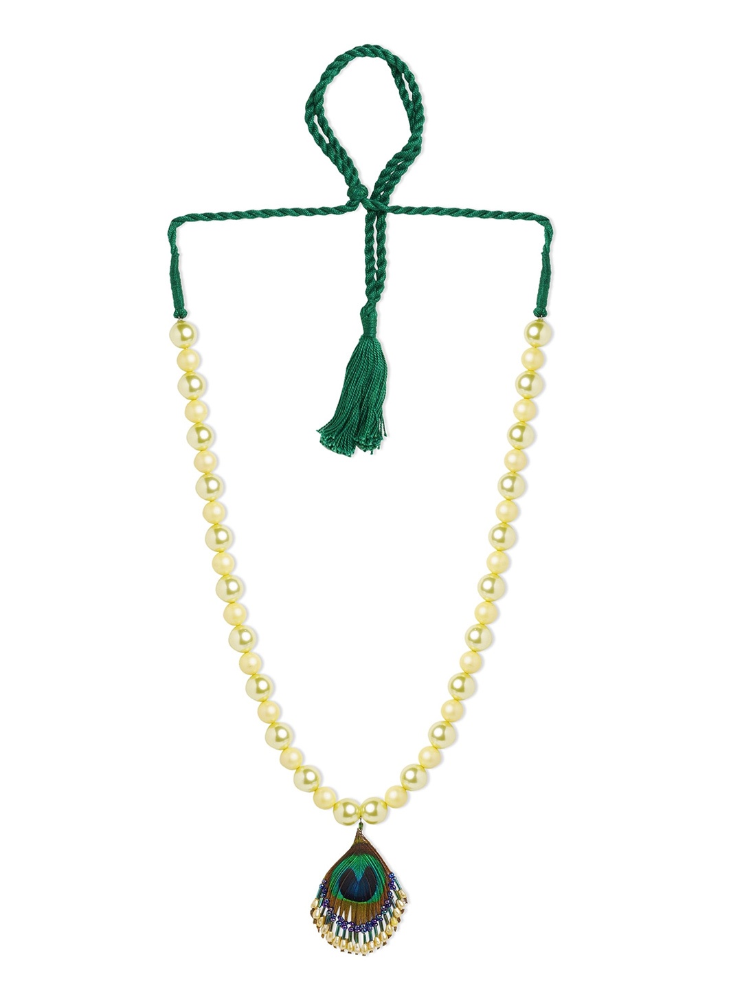 

ahilya 92.5 Sterling Silver Beaded Necklace With Peacock