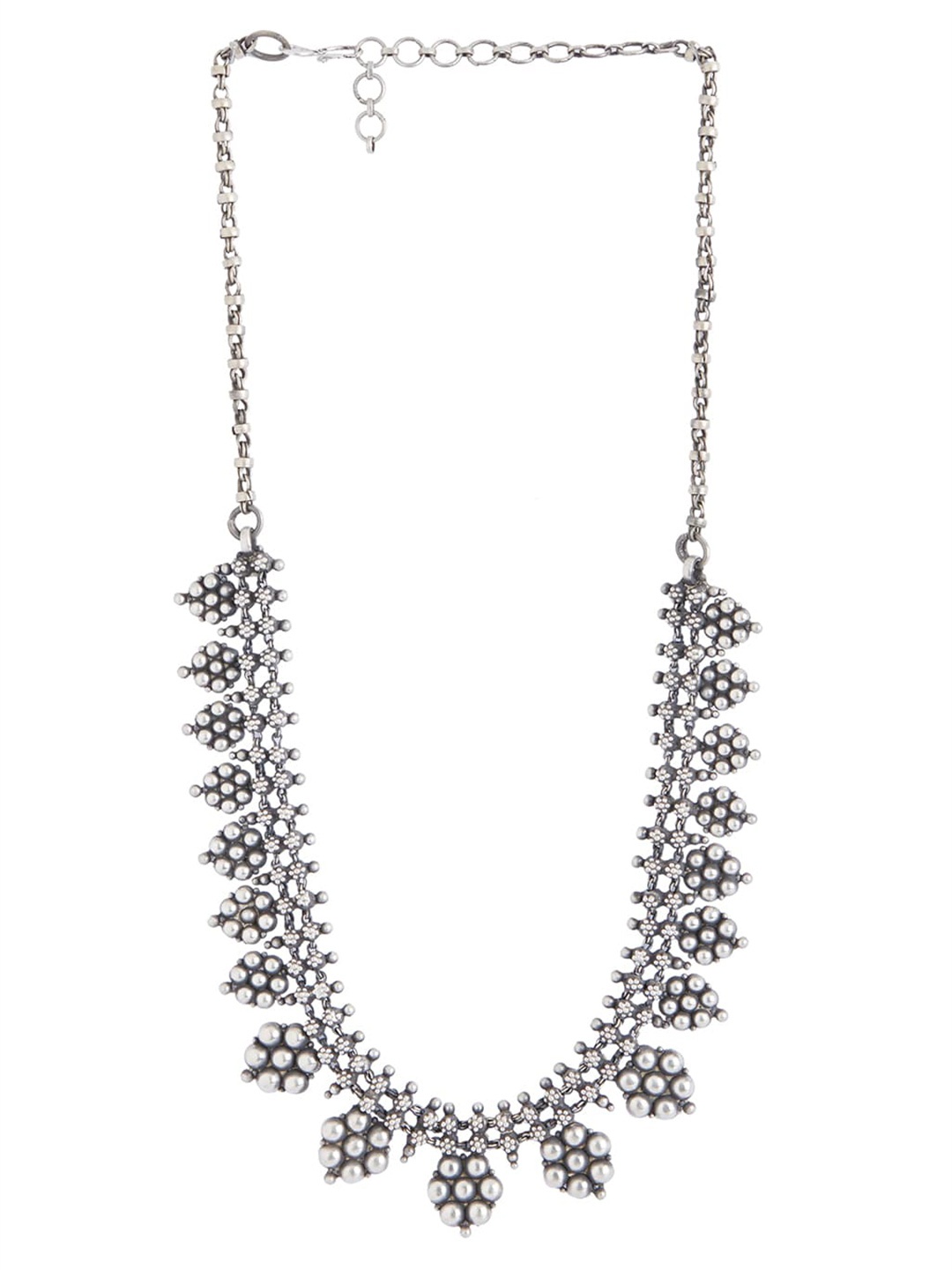 

ahilya 92.5 Sterling Silver Silver-Plated Oxidised Necklace