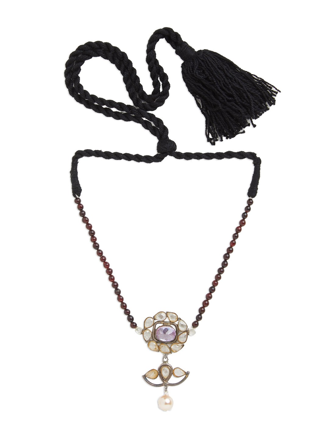 

ahilya 92.5 Sterling Silver Silver-Plated Choker Necklace, Purple