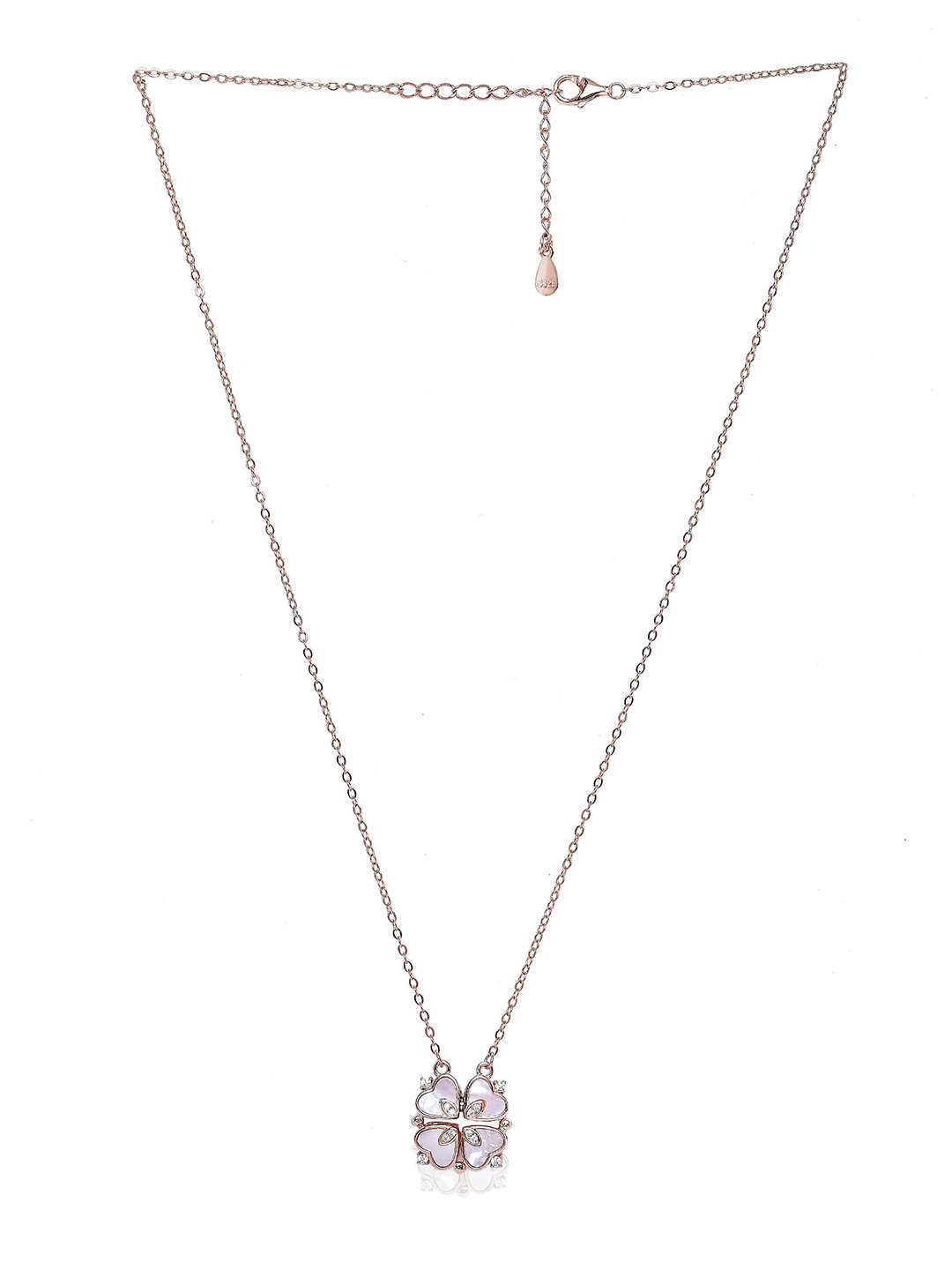 

ahilya Rose 92.5 Sterling Silver Rose Gold-Plated Convertible Pendent Necklace