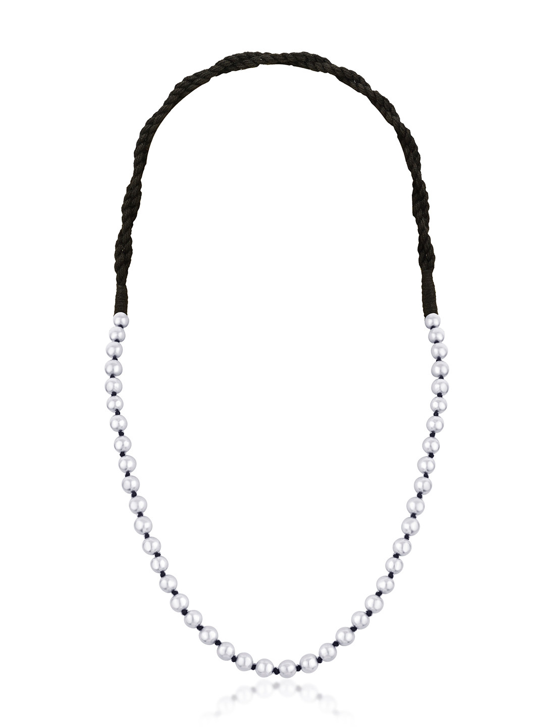 

ahilya 92.5 Sterling Silver-Plated Artificial Beads Necklace