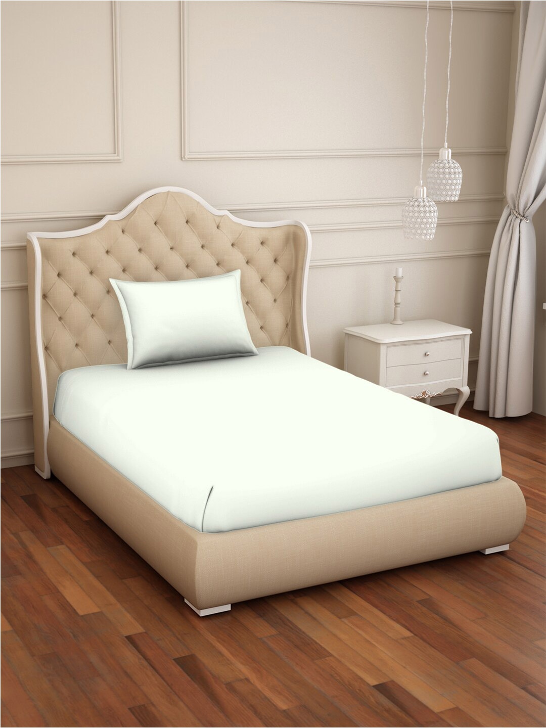 

Welspun Raang White 150 TC Flat Cotton Single Bedsheet with 1 Pillow Cover