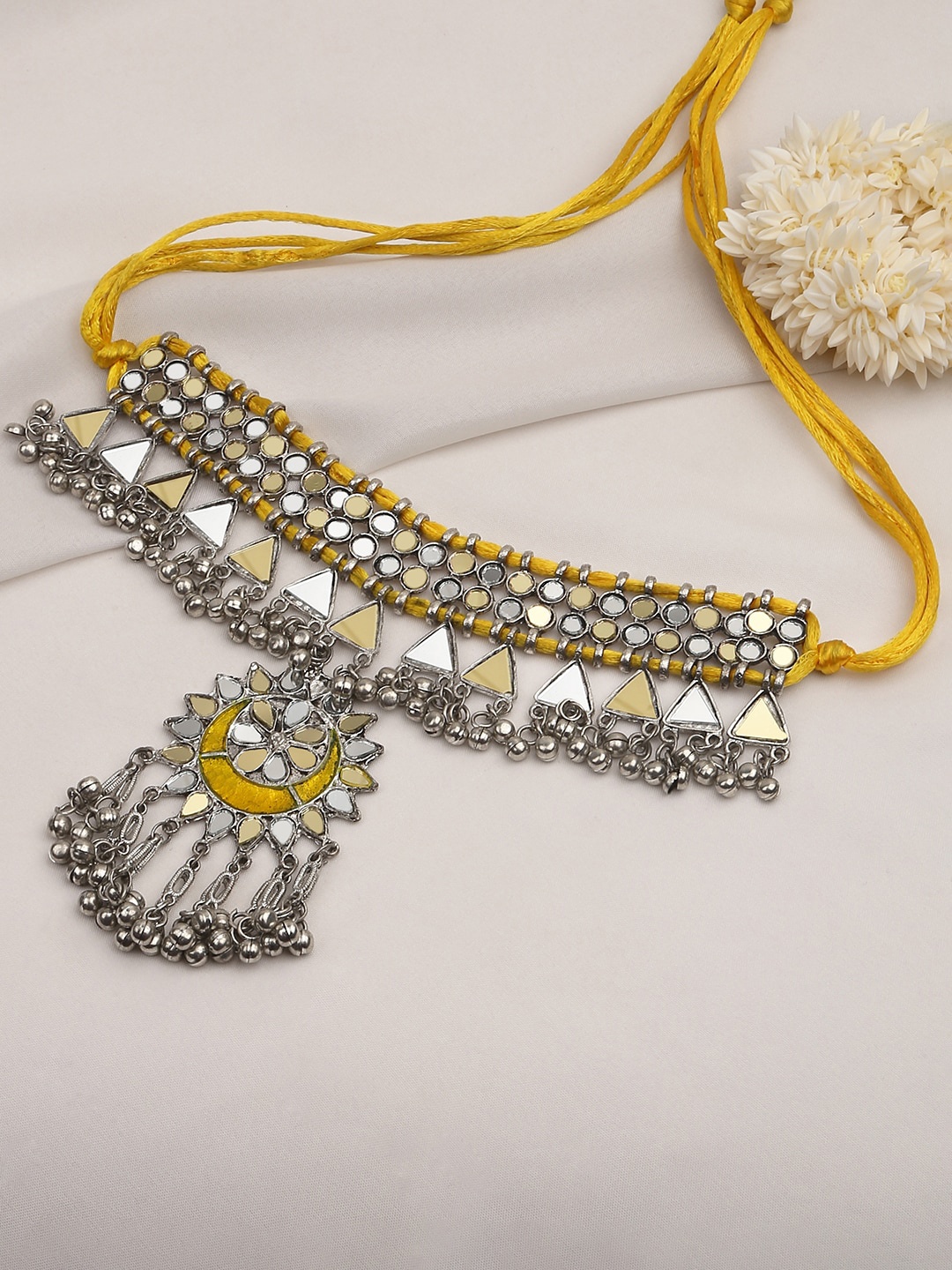

Fida Silver-Plated Mirror Choker Necklace