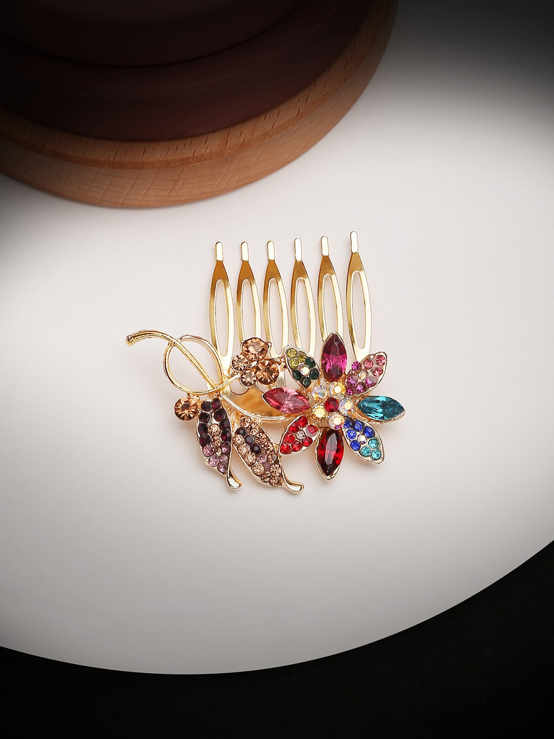 

Fida Women Embellished Comb Pin, Gold
