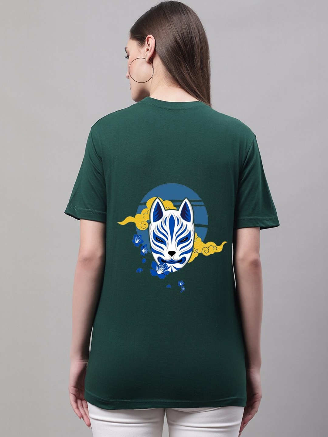 

borse lele Women Green Applique Running T-shirt