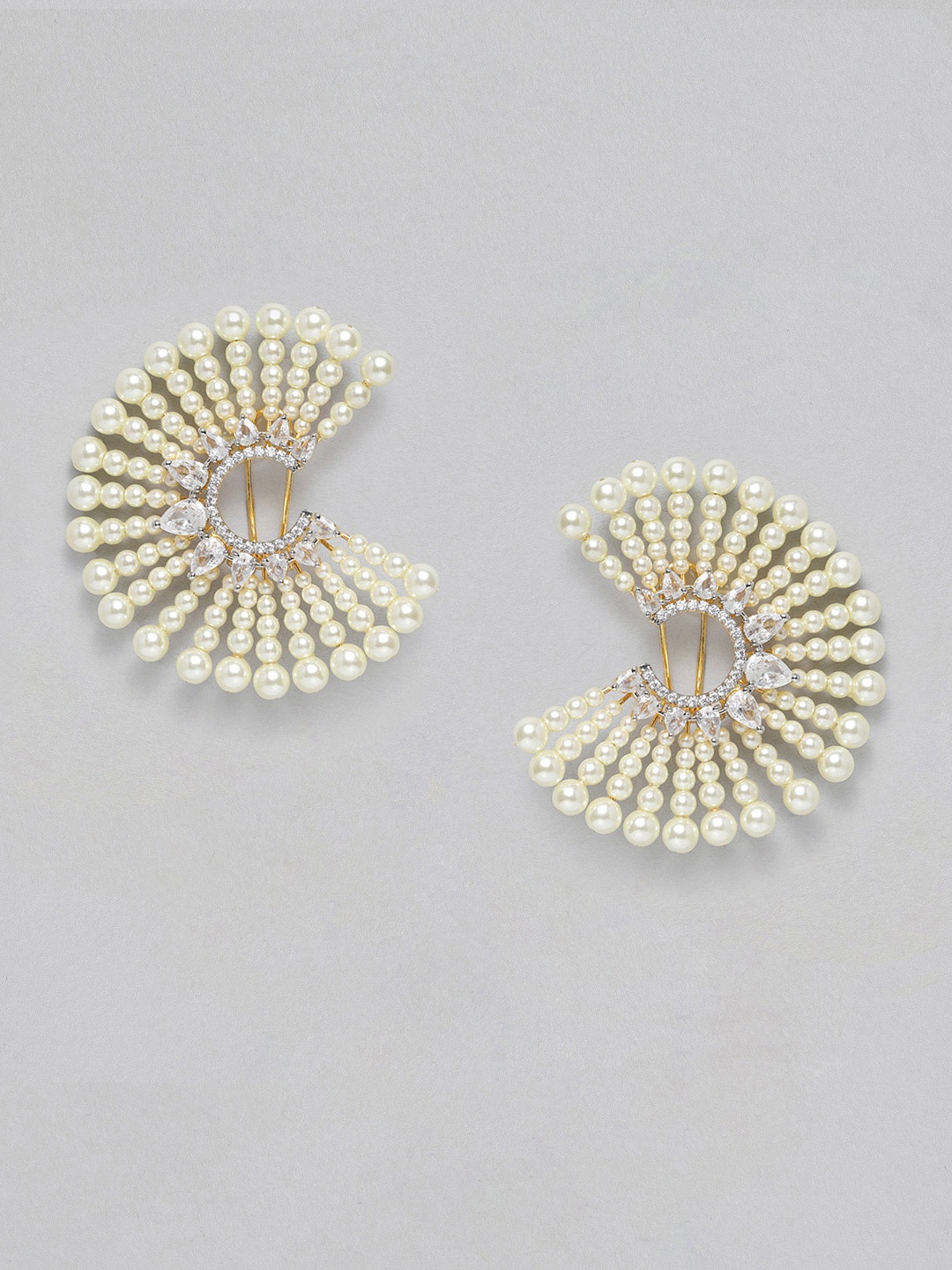 

MIDASKART Circular Pearl Studs Earrings, White