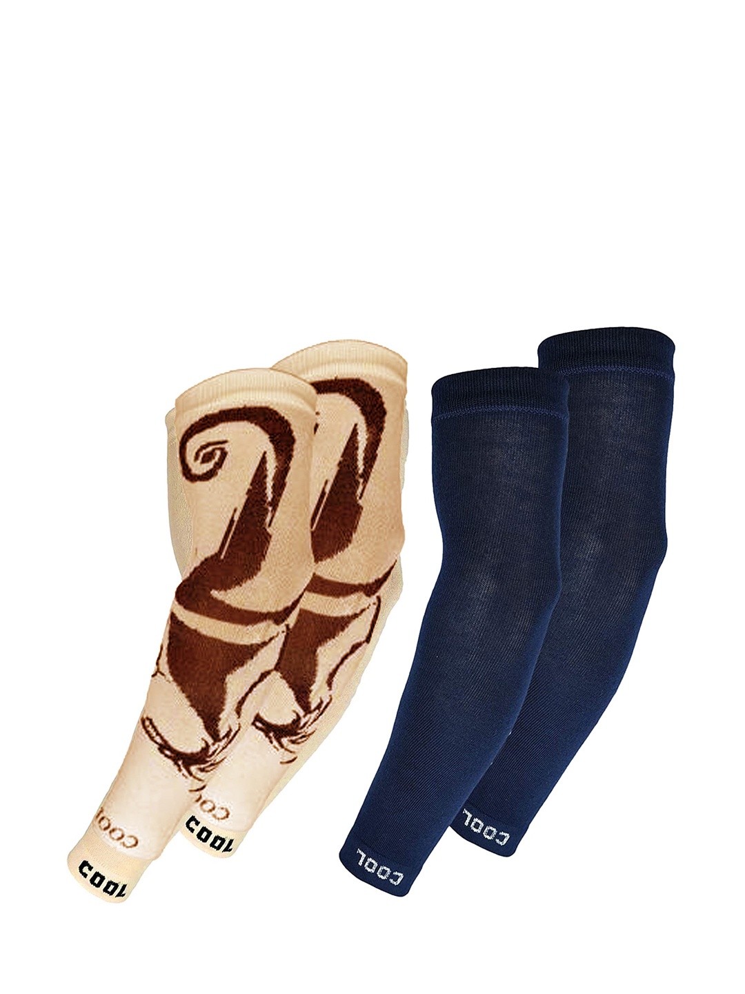 

Aadikart Pack Of 2 Lightweight Soft Cotton Sports Arm Sleeves Gloves, Navy blue