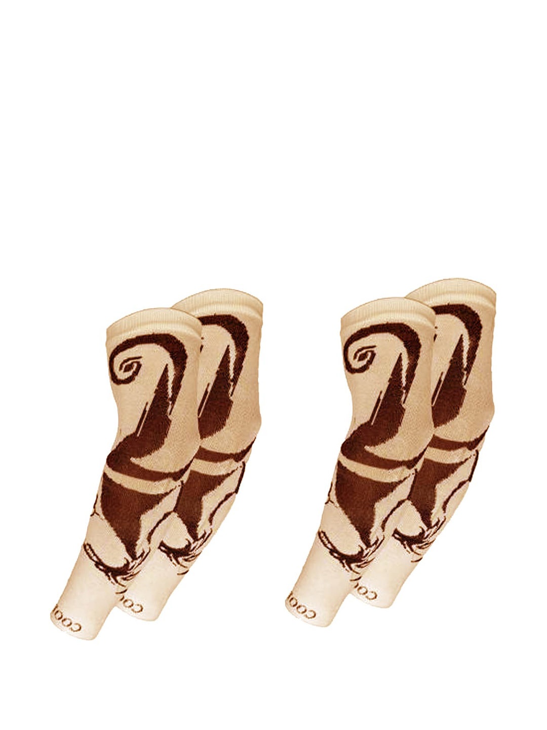 

Aadikart Pack Of 2 Printed Lightweight Soft Cotton Sports Arm Sleeves Gloves, Beige