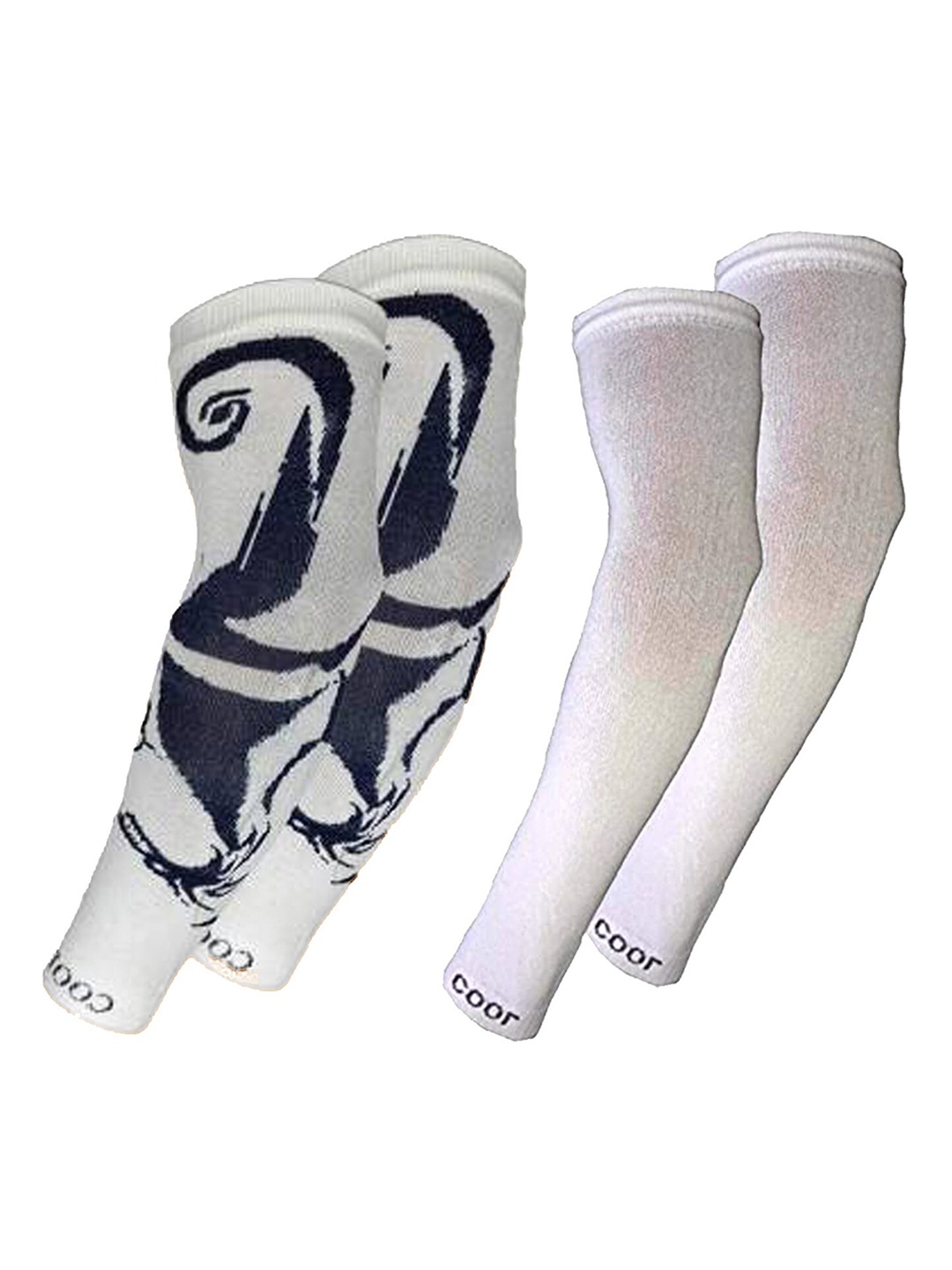 

Aadikart Pack Of 2 Printed Sports Lightweight Arm Sleeves Gloves, White