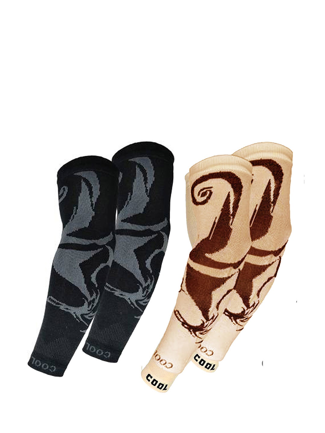 

Aadikart Pack Of 2 Printed Lightweight Soft Cotton Sports Arm Sleeves, Beige