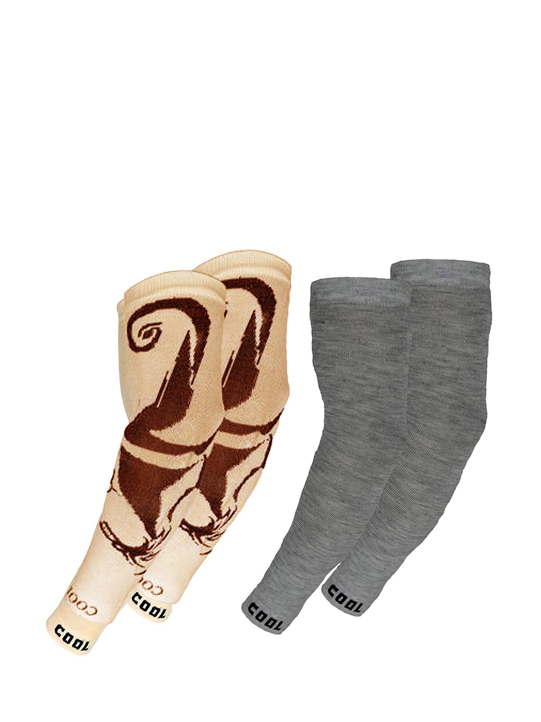 

Aadikart Pack Of 2 Printed Cotton Sports Arm Sleeves, Grey