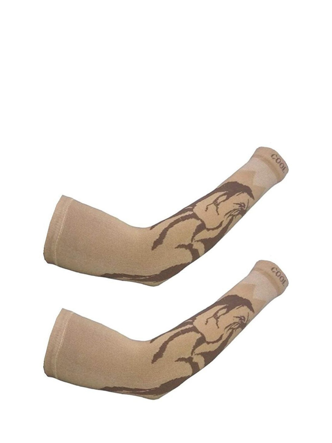 

Aadikart Pack Of 2 Printed Lightweight Soft Cotton Sports Arm Sleeves, Black