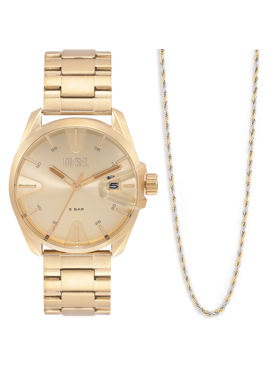 

DIESEL Men MS9 Analogue Watch Gift Set DZ2163SETT, Gold