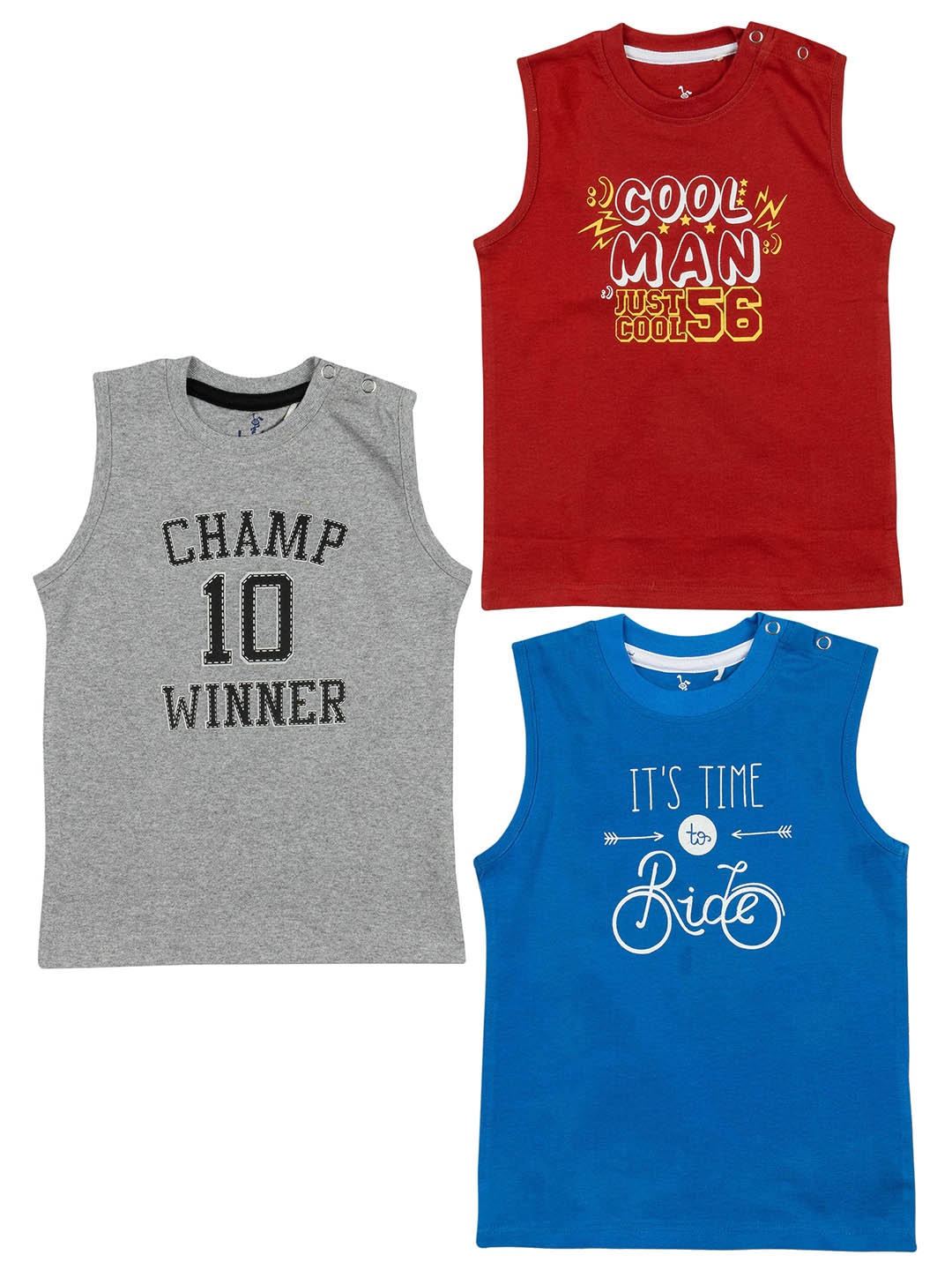 

JusCubs Boys Multicoloured Typography 3 Printed Applique Outdoor T-shirt, Multi
