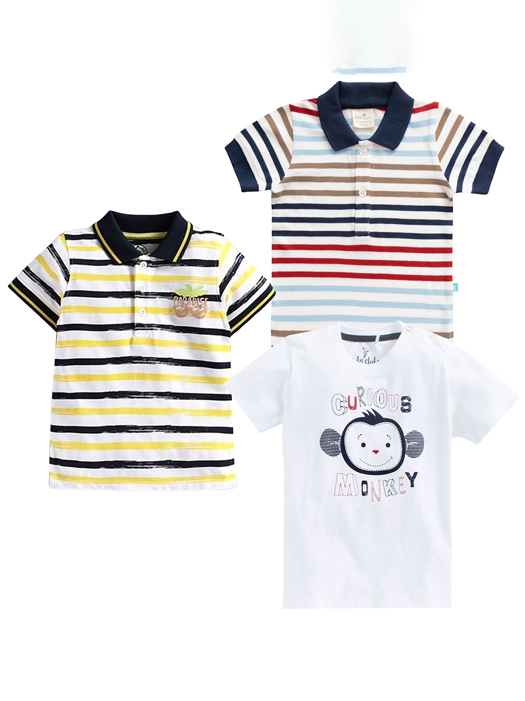 

JusCubs Infant Boys Pack of 3 Cotton T-shirts, White