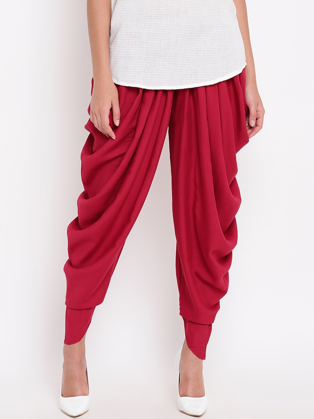 

Be Indi Women Straight Fit Pleated Jodhpuris Trousers, Maroon