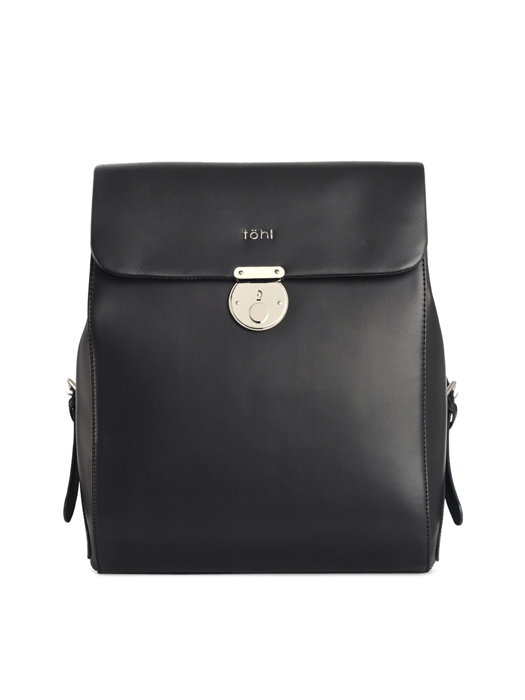 

tohl Women Black Solid Leather Backpack