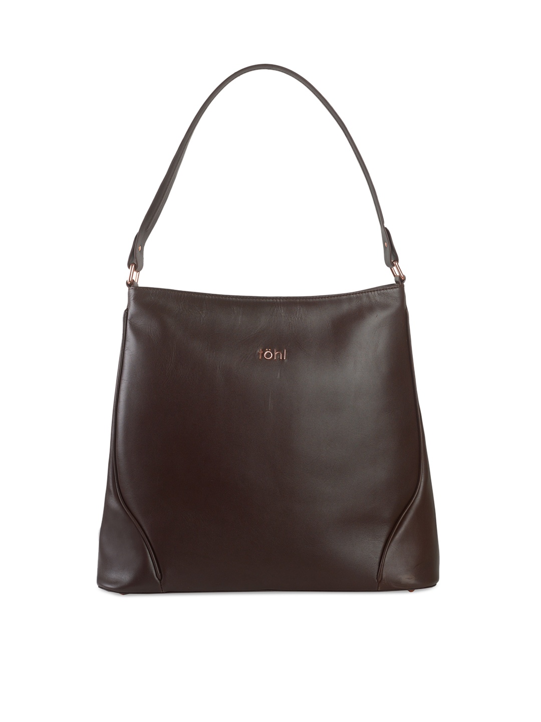 

tohl Coffee Brown Solid Leather Hobo Bag