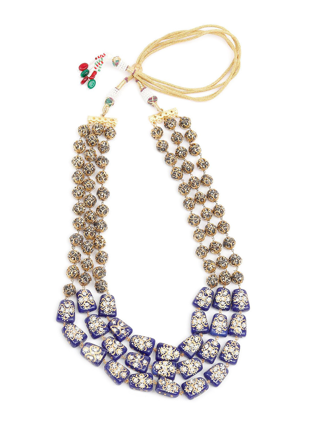 

ODETTE Gold Plated Onyx Antique Necklace, Blue