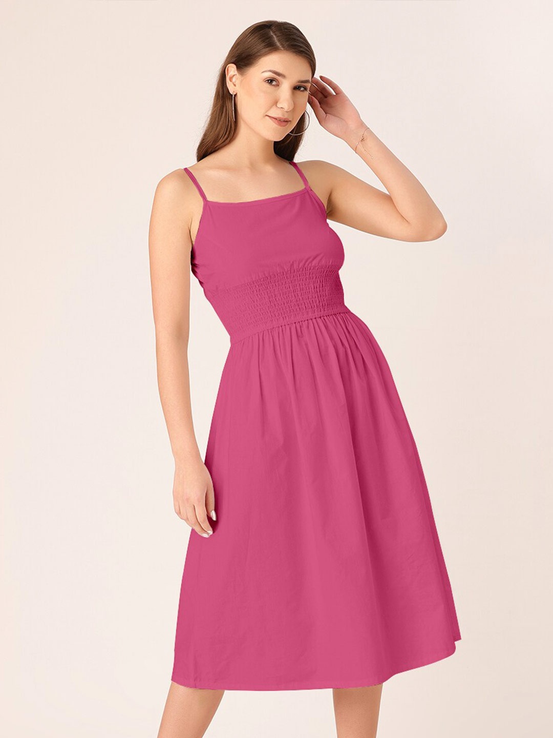 

DressBerry Shoulder Strap Midi Dress, Magenta