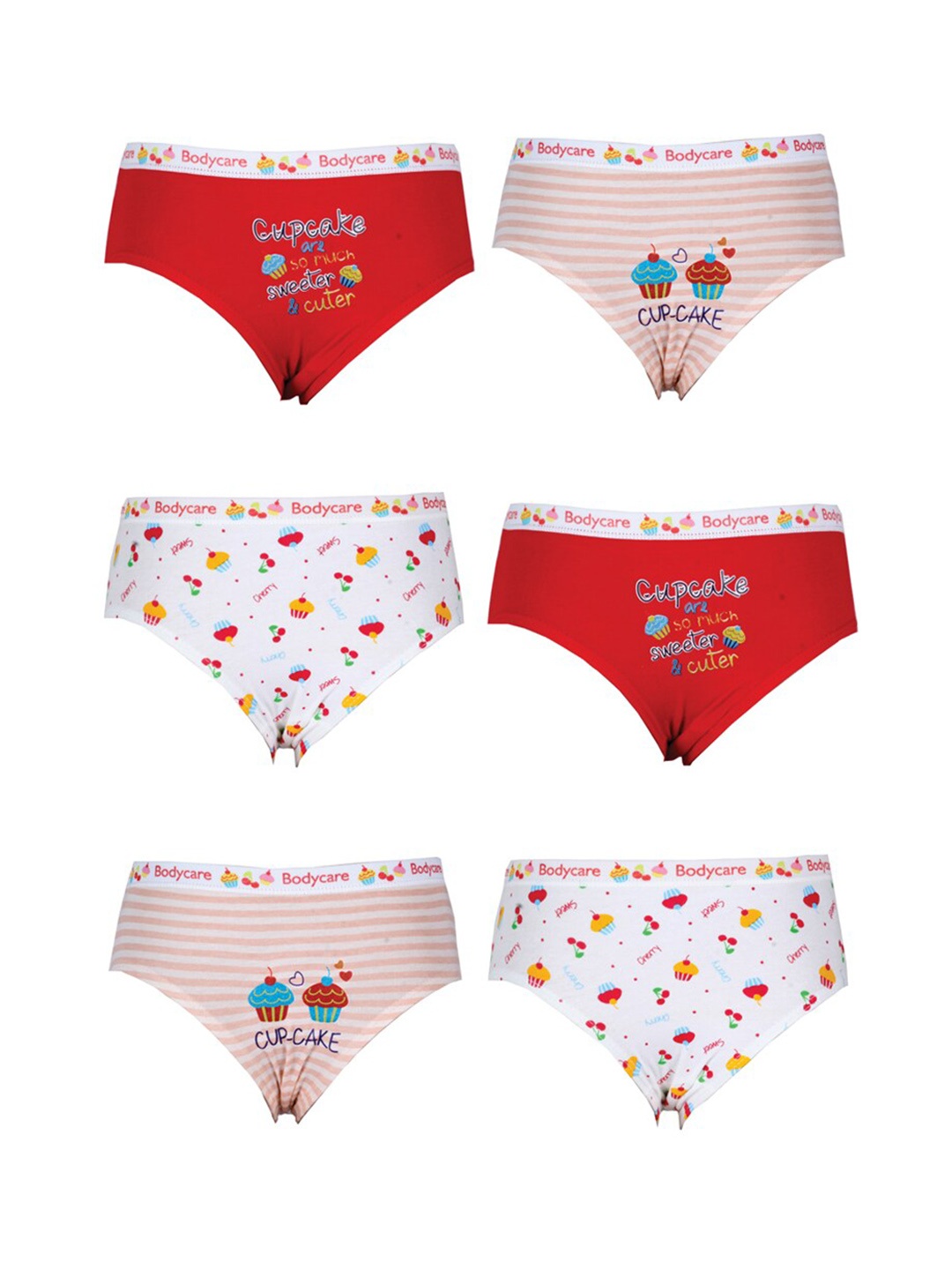 

Bodycare Kids Pack Of 6 Assorted Cotton Hipster Briefs