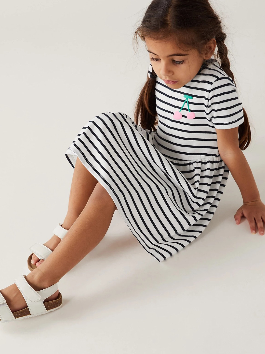 

Marks & Spencer Girls Striped A-Line Dress, Navy blue