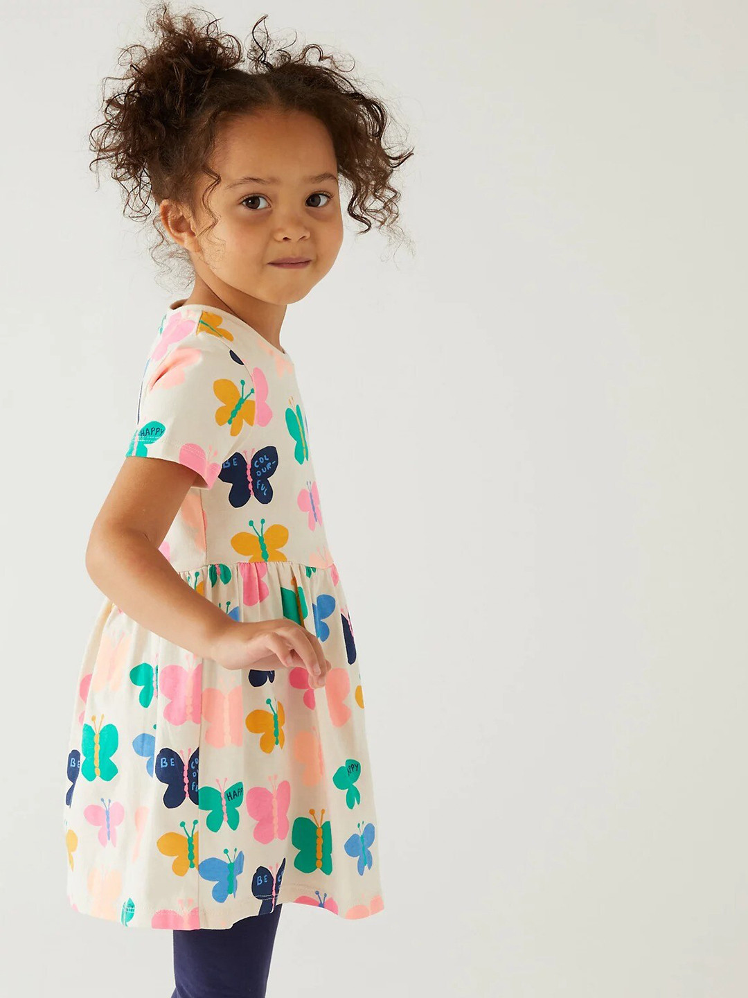 

Marks & Spencer Girls Floral Printed A-Line Dress, White