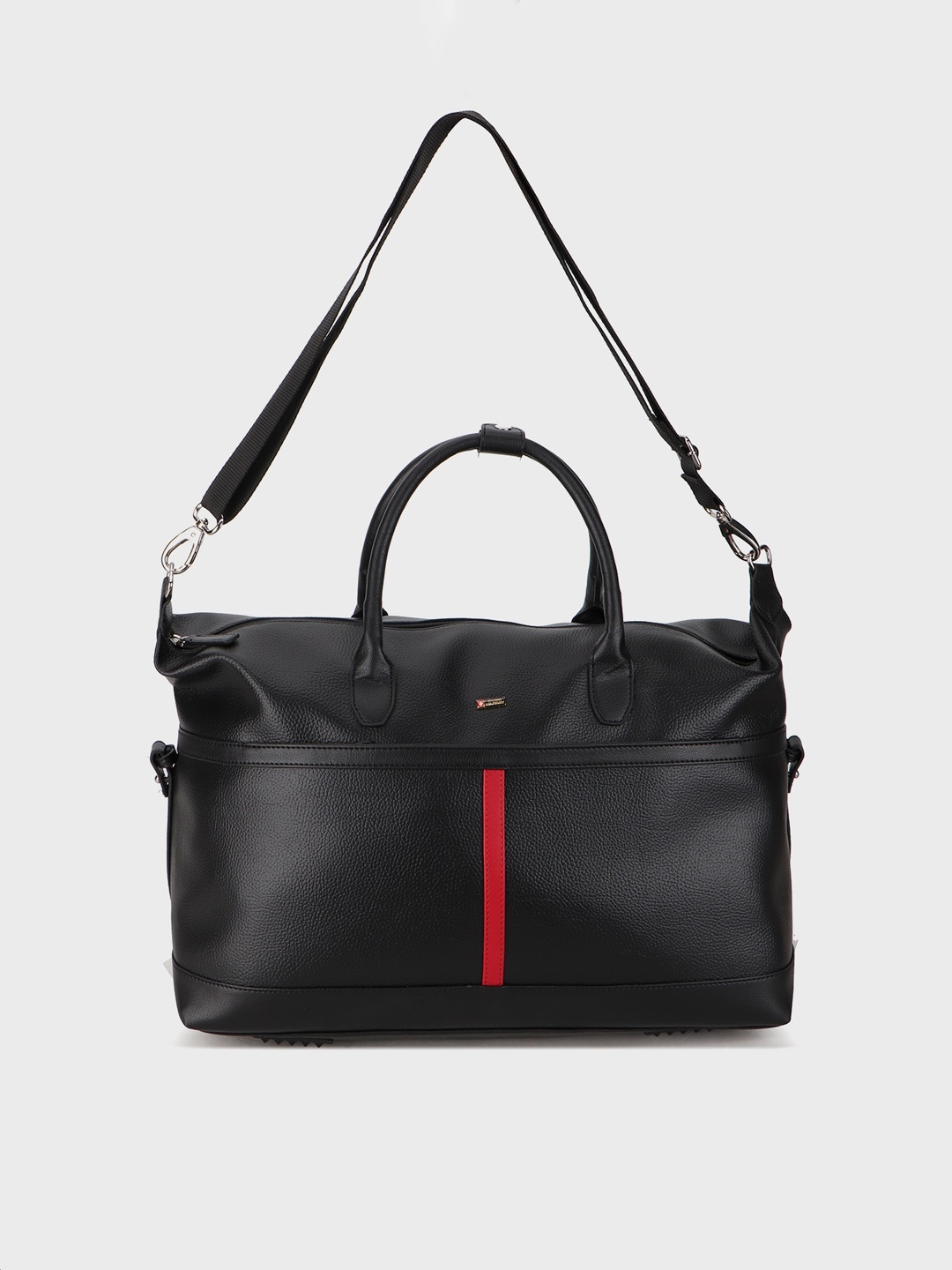 

SWISS MILITARY Men Textured Leather Gym Medium Duffel Bag, Black