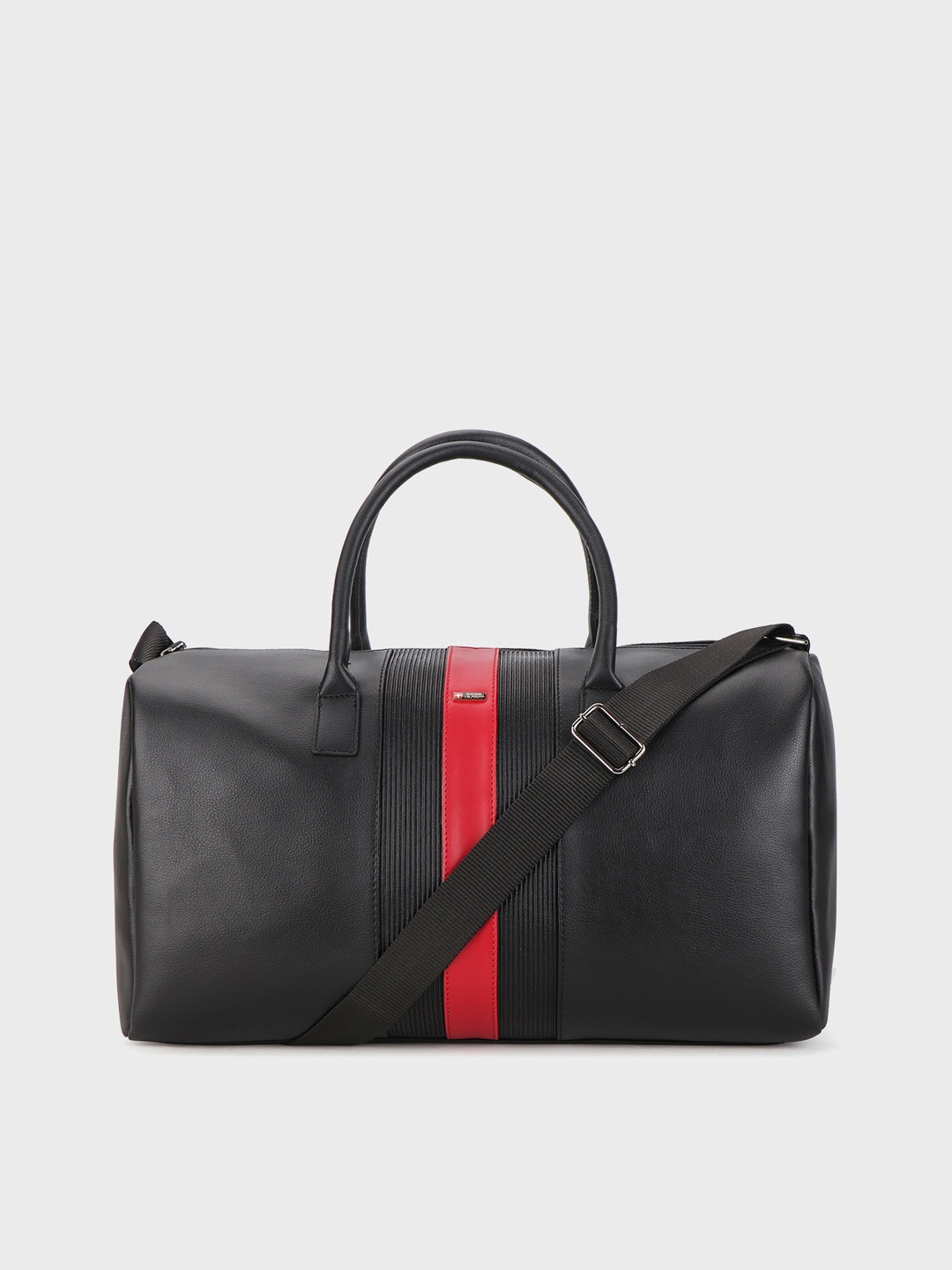 

SWISS MILITARY Men Colourblocked Leather Gym Medium Duffel Bag, Black