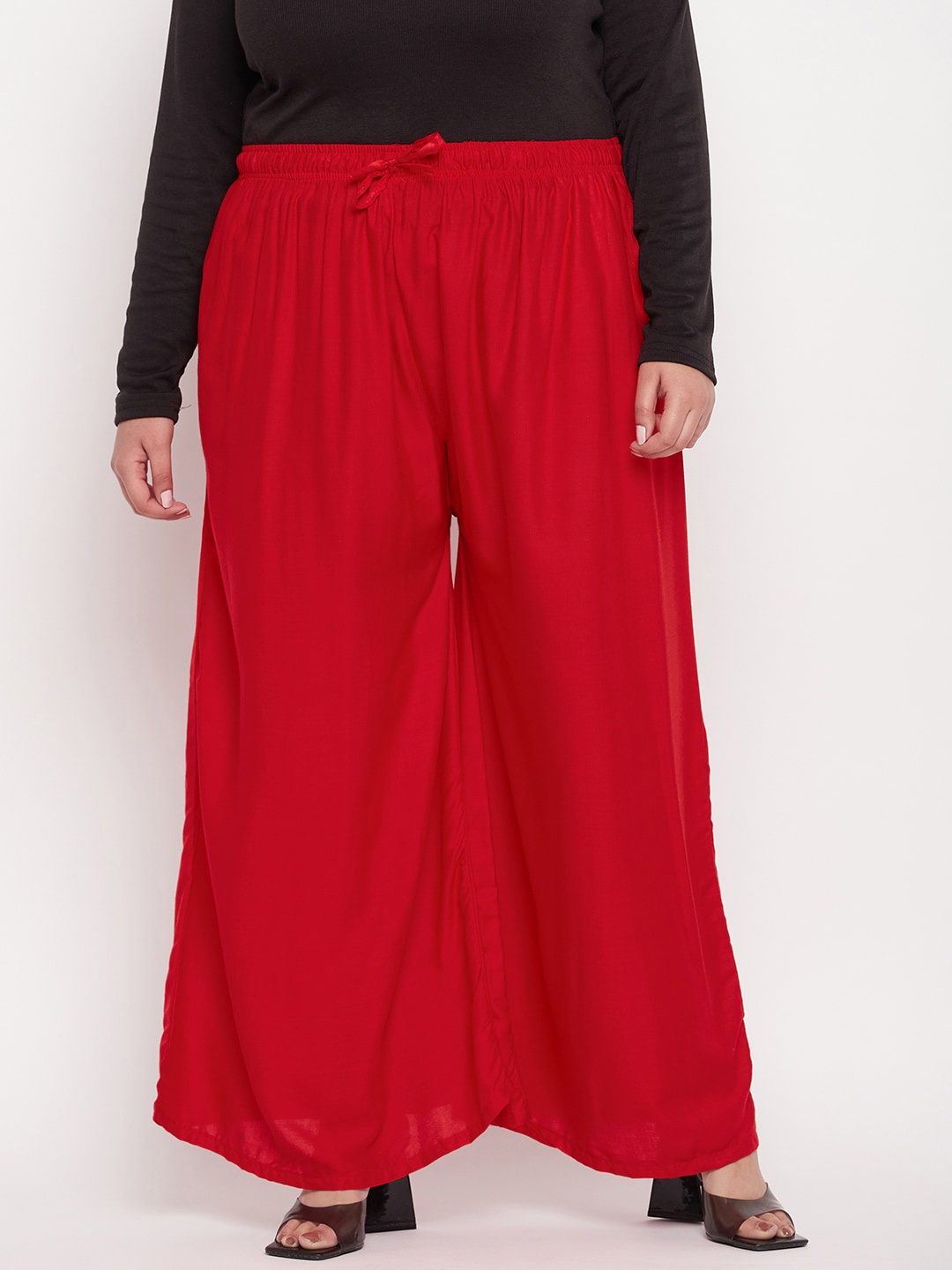 

Clora Creation Women Plus Size Wide Leg Palazzos, Red