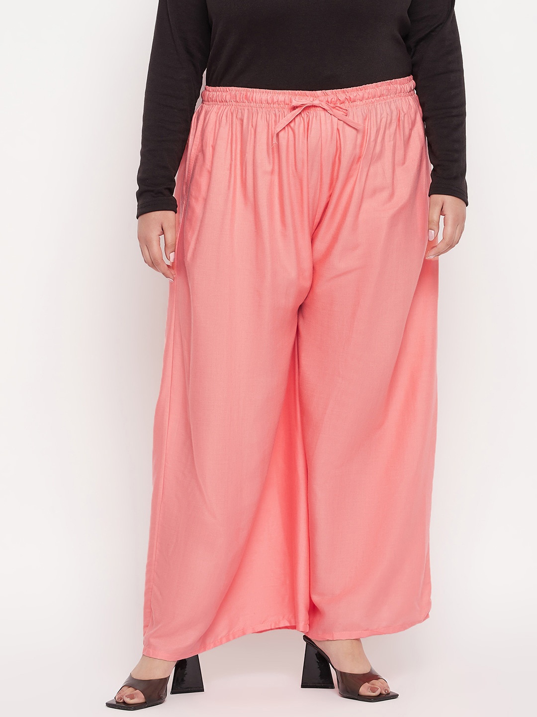 

Clora Creation Women Plus Size Wide Leg Palazzos, Peach