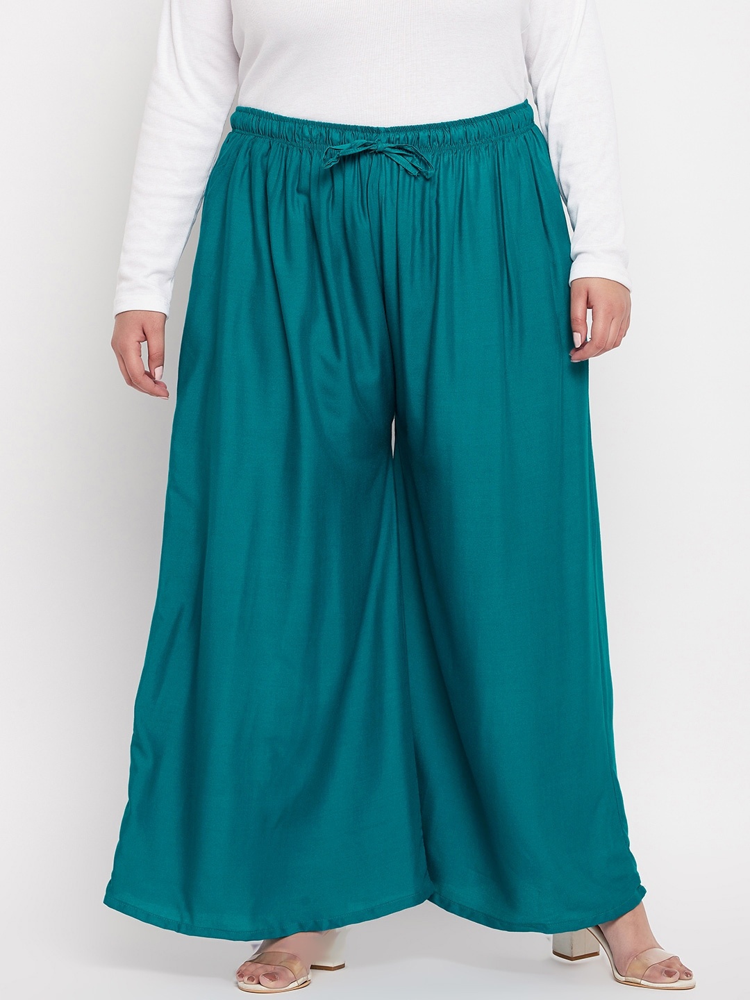 

Clora Creation Women Plus Size Wide Leg Palazzos, Green