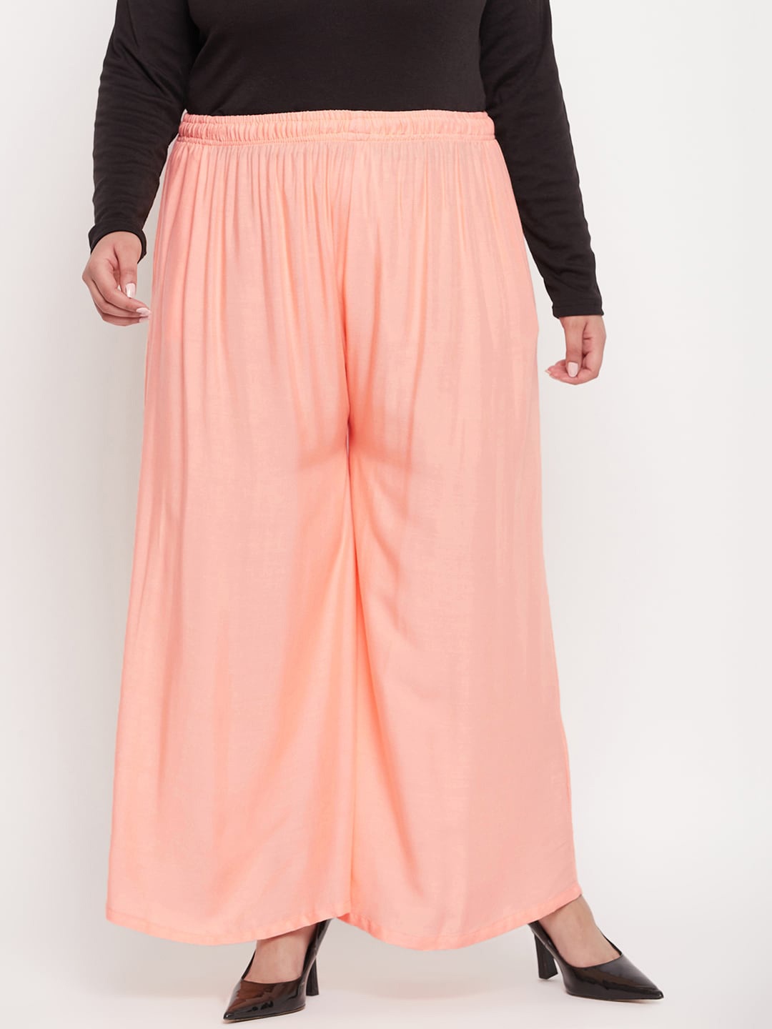 

Clora Creation Women Plus Size Wide Leg Palazzos, Peach