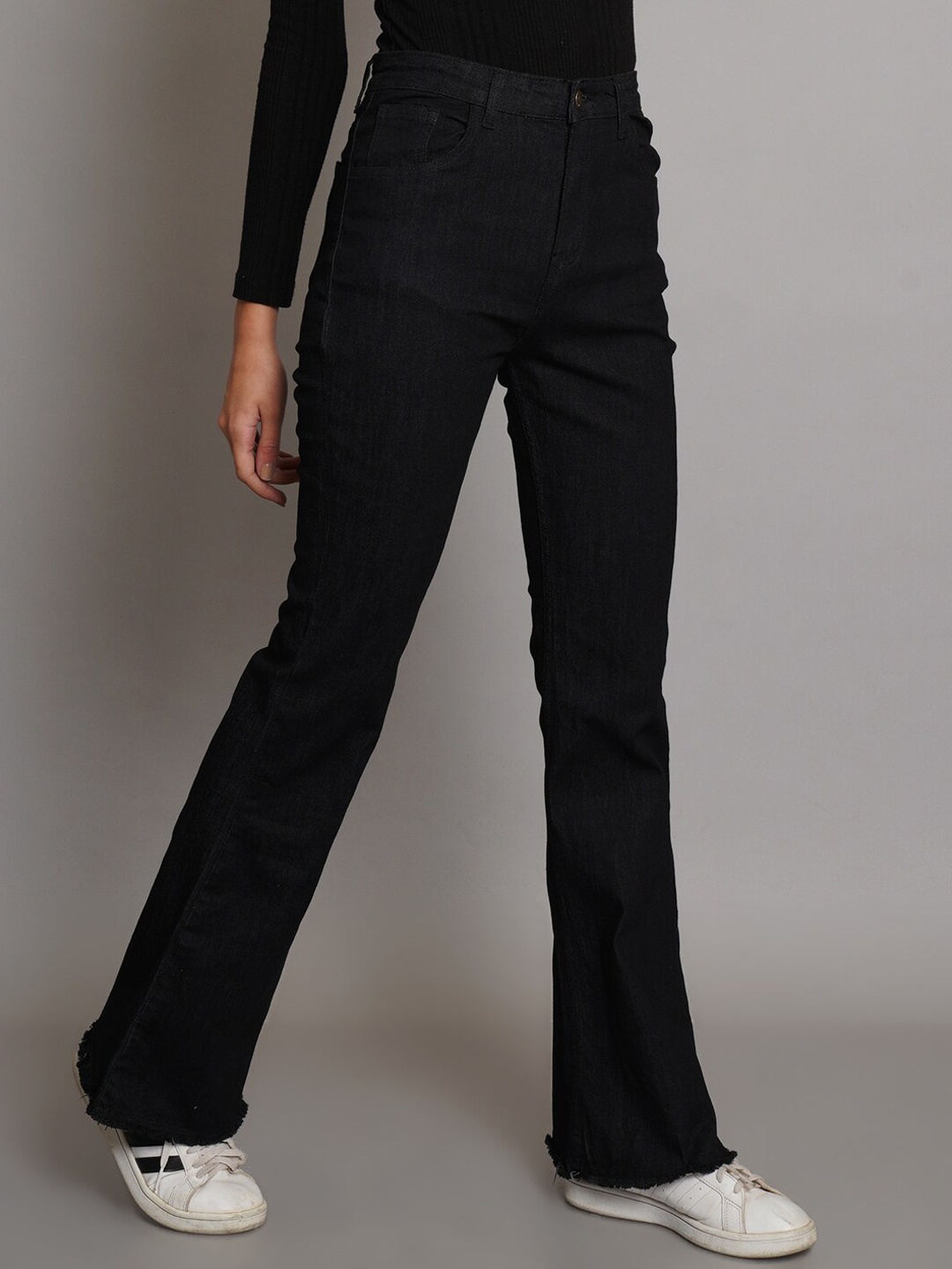 

Kotty Women Jean Bootcut High-Rise Stretchable Jeans, Black