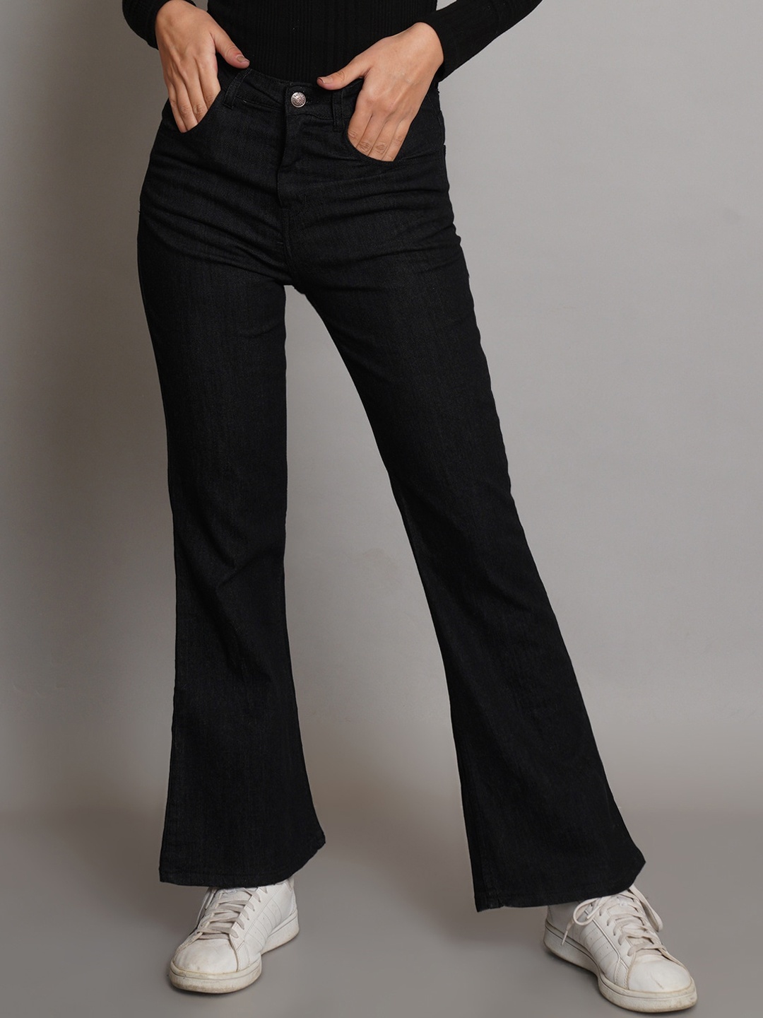 

Kotty Women Jean Bootcut High-Rise Stretchable Jeans, Black