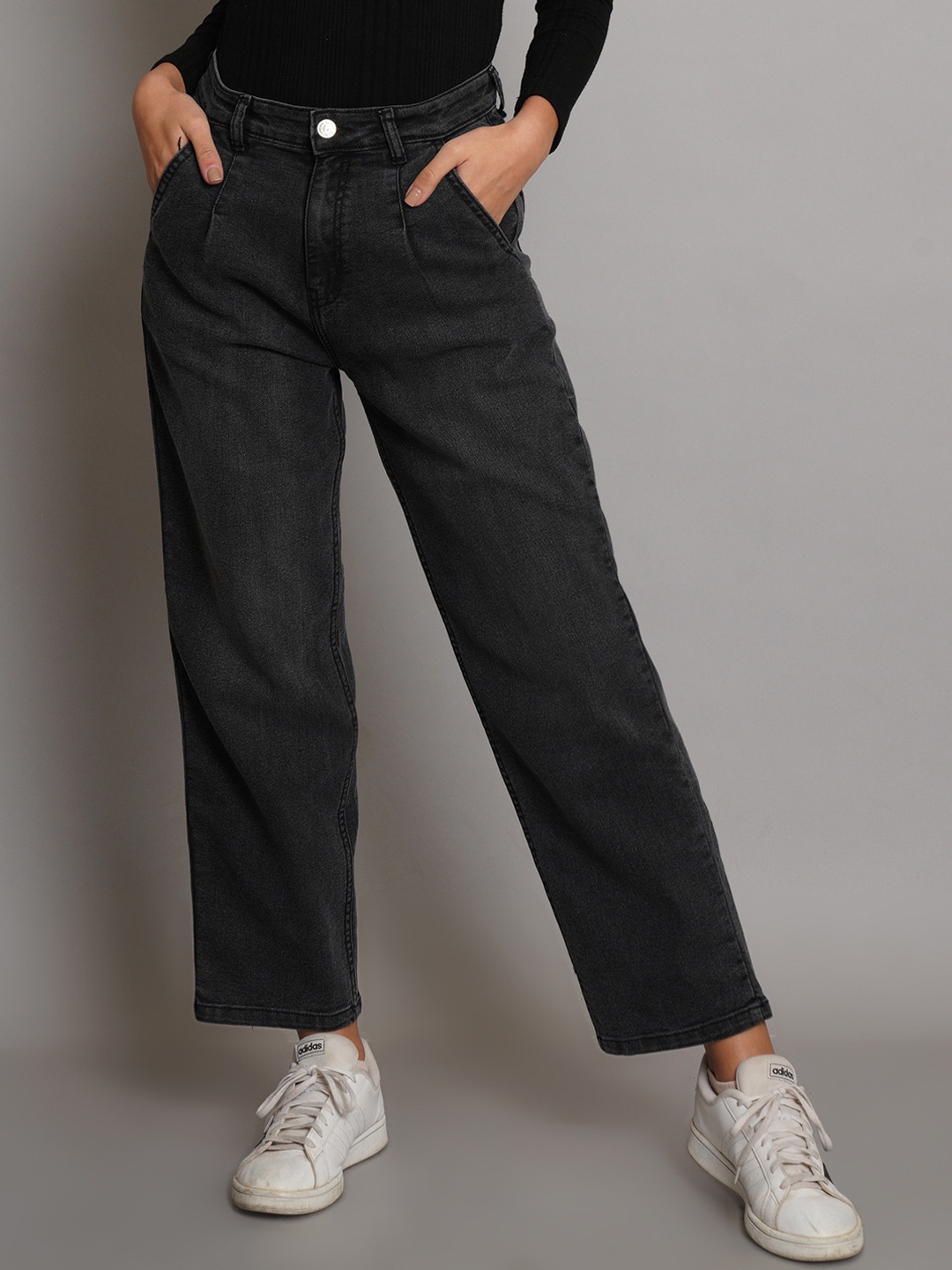

Kotty Women Jean Straight Fit Stretchable Jeans, Black
