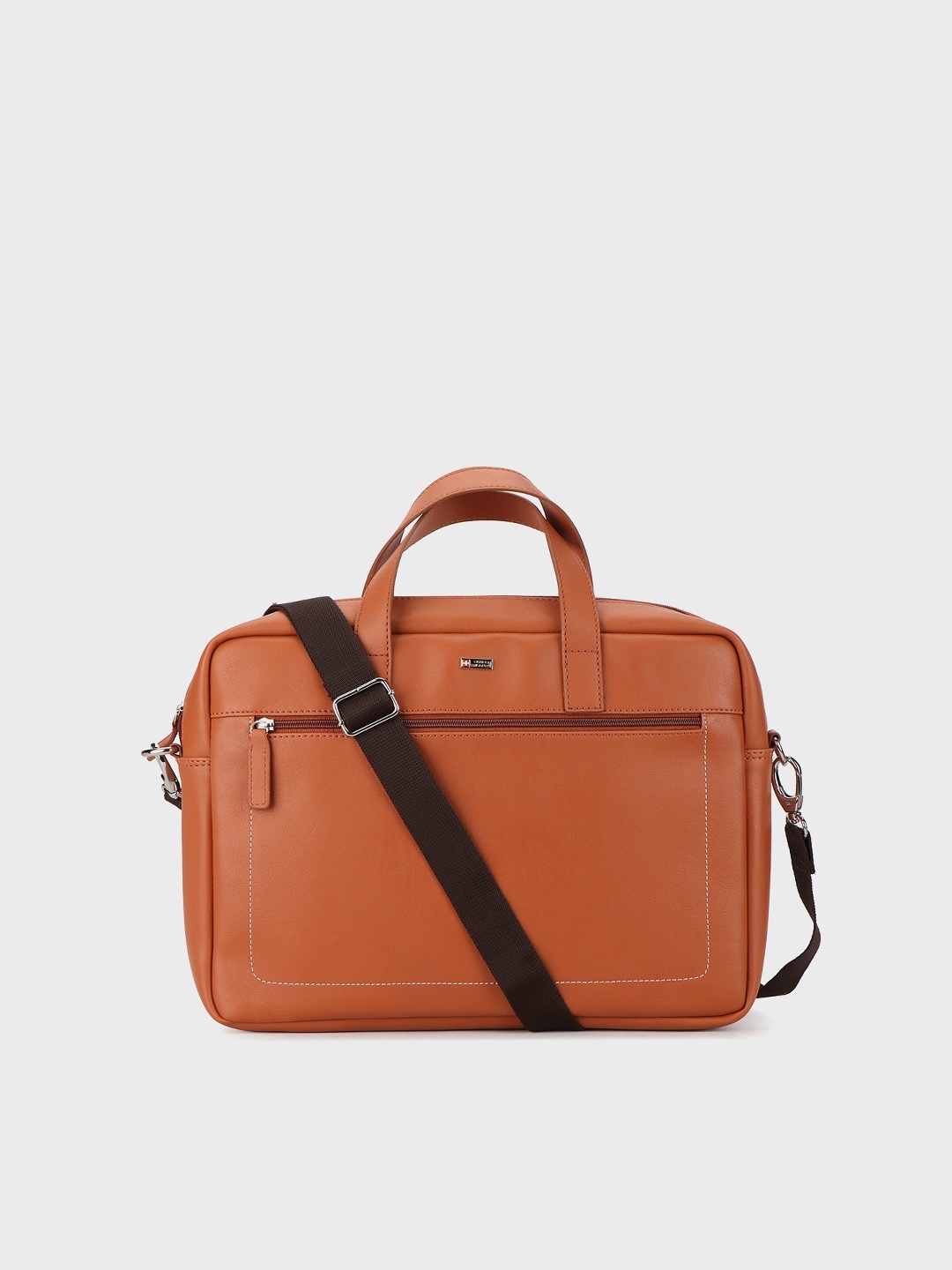 

SWISS MILITARY Men Leather Laptop Messenger Bag, Brown