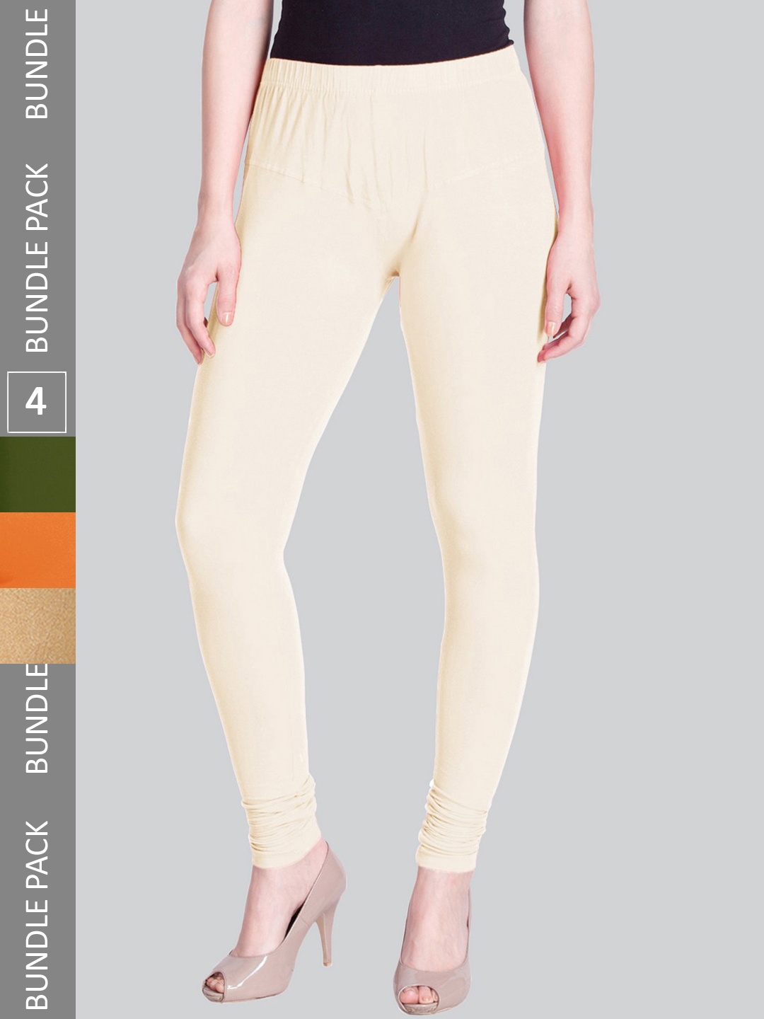 

LYRA Pack Of 4 Churidar-Length Leggings, White