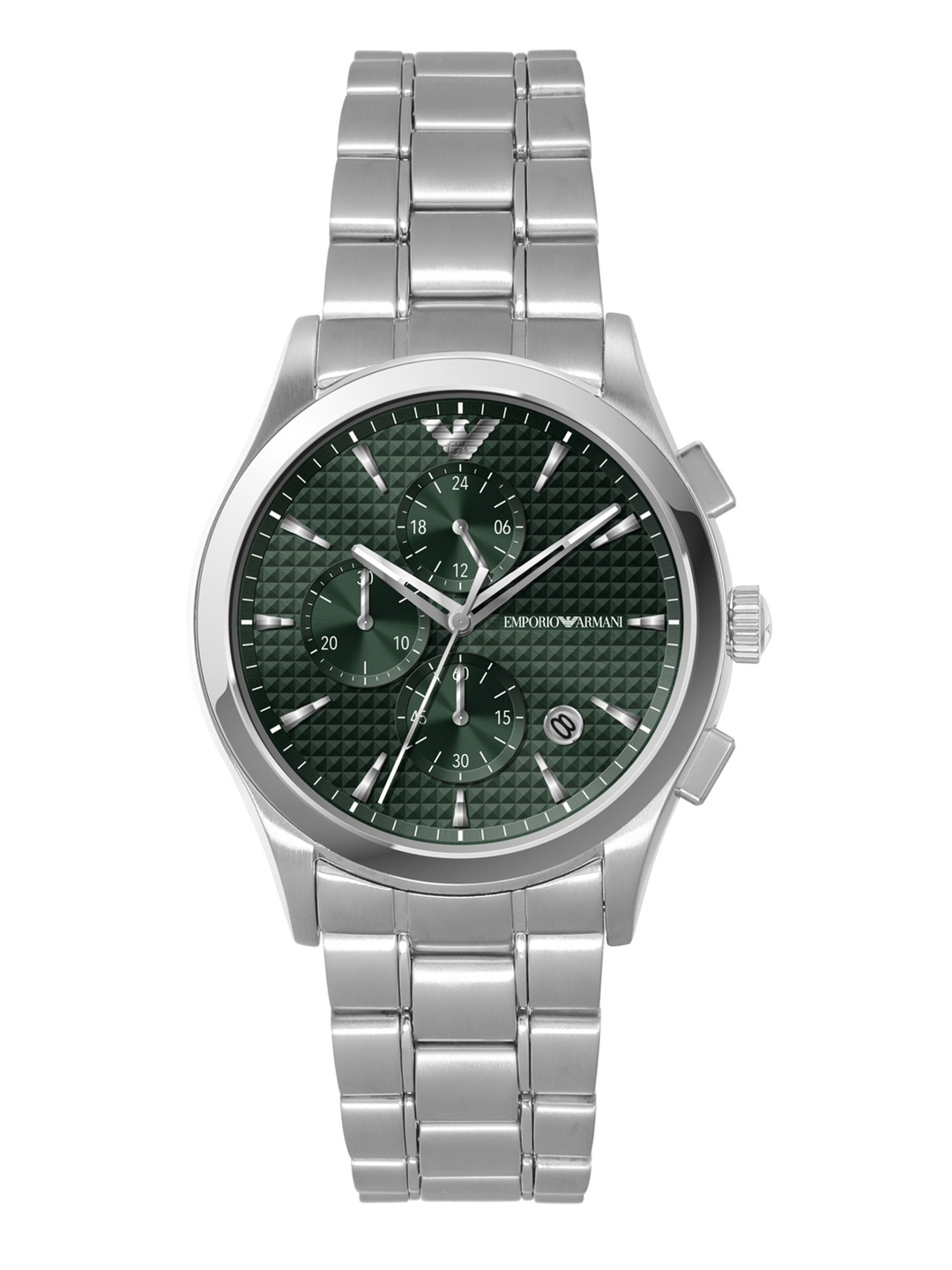 

Emporio Armani Men Textured Analogue Chronograph Automatic Solar Powered Watch AR11529, Green