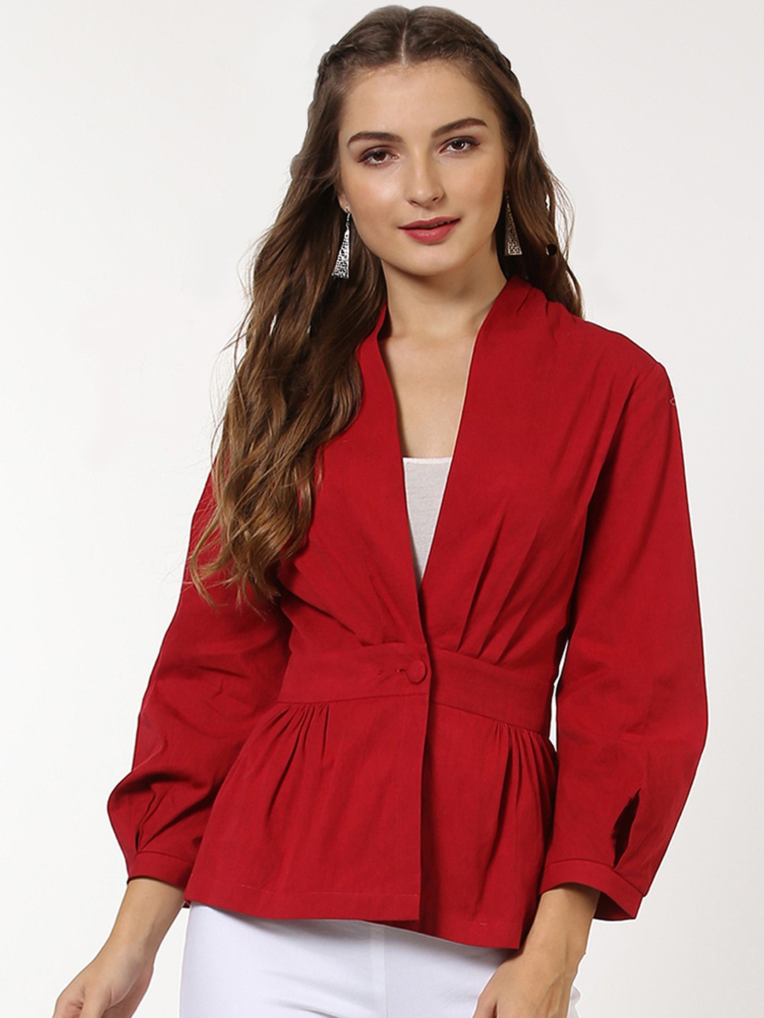 

SASSAFRAS Red Slim Fit Blazer