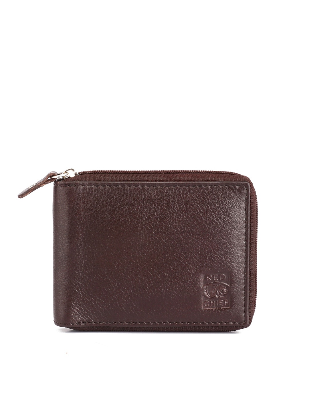 

Red Chief Men Leather Zip Around Wallet, Brown