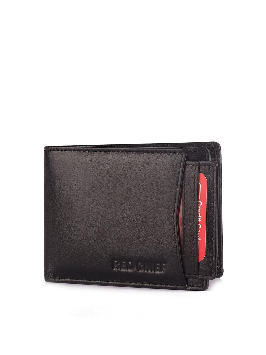 

Red Chief Men Leather Two Fold Wallet, Black
