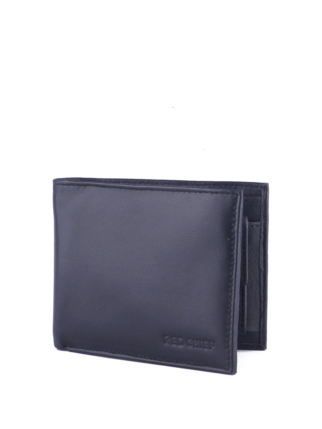 

Red Chief Men Leather Two Fold Wallet, Black