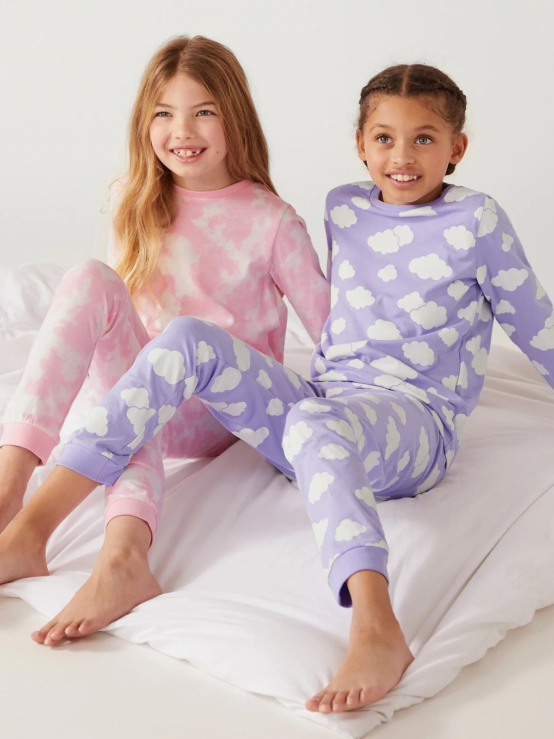

Marks & Spencer Girls Pack Of 2 Conversational Printed Pure Cotton Night Suit, Pink