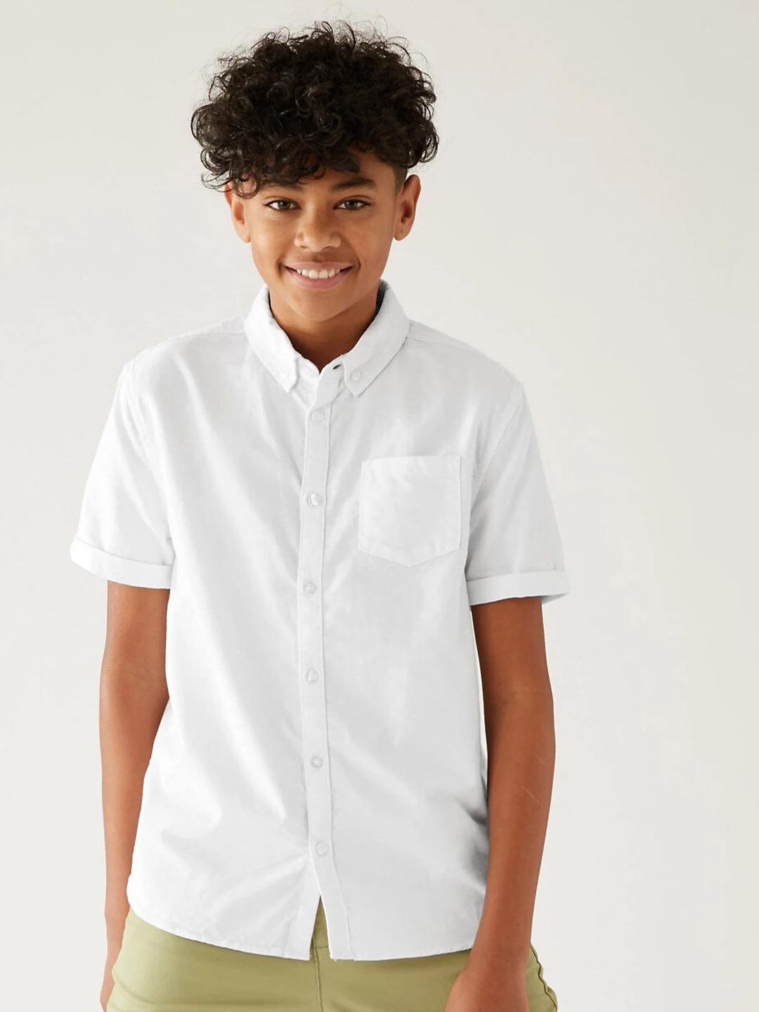 

Marks & Spencer Boys Cotton Casual Shirt, White