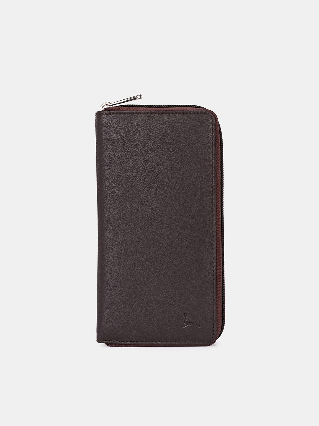 

Pacific Gold Men Leather Zip Around Wallet, Brown