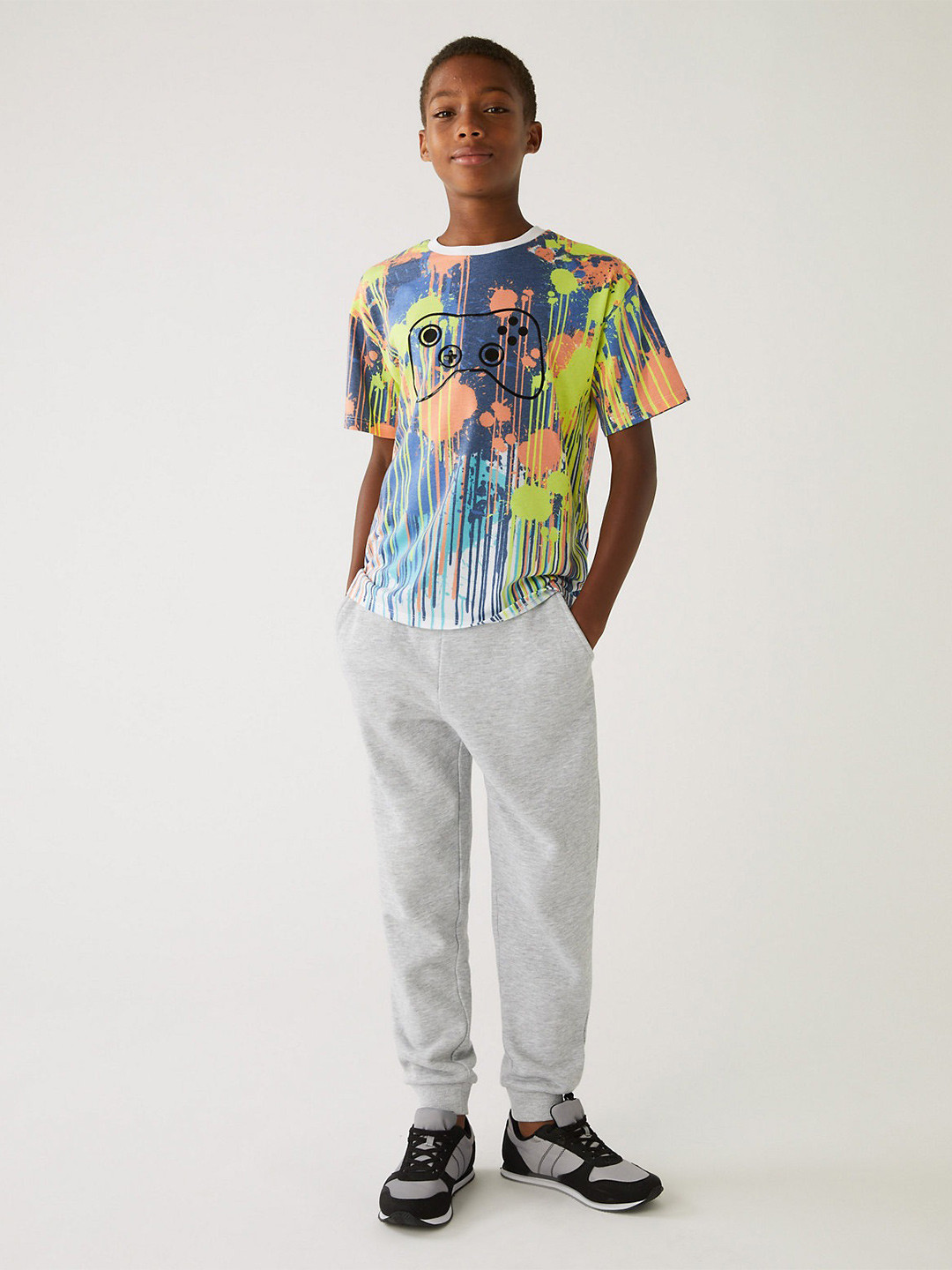 

Marks & Spencer Boys Printed Round Neck T-shirt, Blue